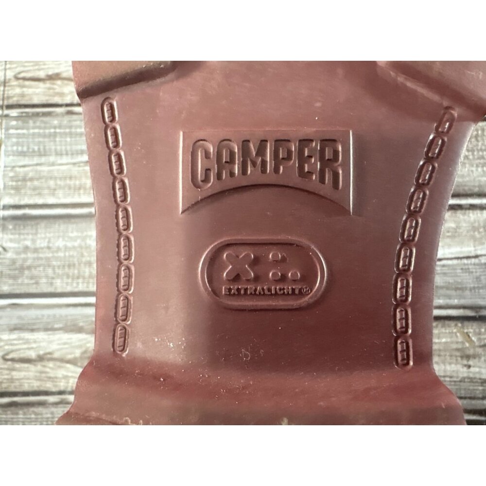 Camper Brutus Combat leather Boots Sz 45 US 12 color Burgundy and orange Autun- - Picture 7 of 10